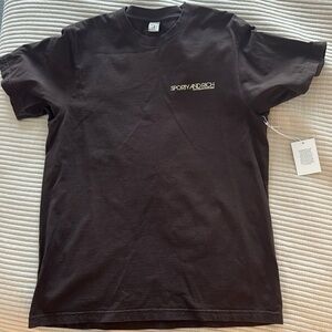 Sporty & rich disco t shirt in brown/cream